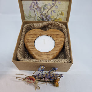 Gift Boxed Oak Tealight Candle Holder