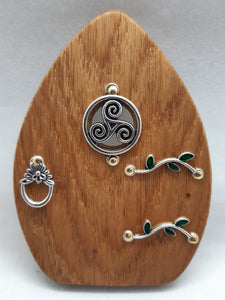 Wooden Fairy Door - Cornish Oak - Celtic Triskelion