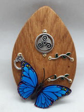 Load image into Gallery viewer, Wooden Fairy Door - Cornish Oak - Celtic Triskelion
