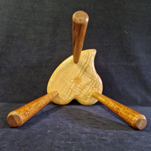 Hand Made Stool - Cornish Ripple Ash and Brown Oak# 33