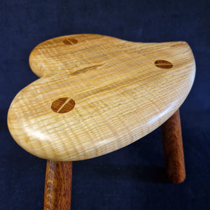 Hand Made Stool - Cornish Ripple Ash and Brown Oak# 33