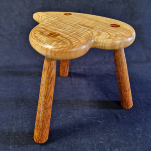 Hand Made Stool - Cornish Ripple Ash and Brown Oak# 33