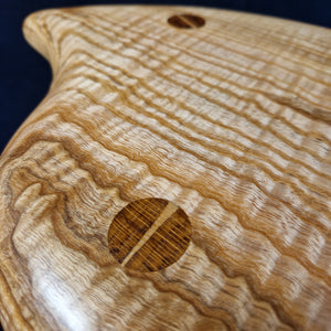 Hand Made Stool - Cornish Ripple Ash and Brown Oak# 33