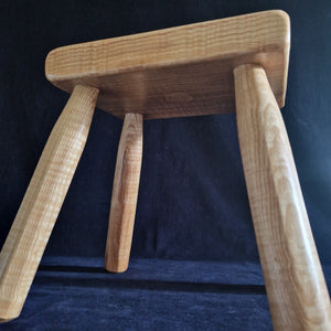 Hand Made Stool - Cornish Ripple Ash # 39