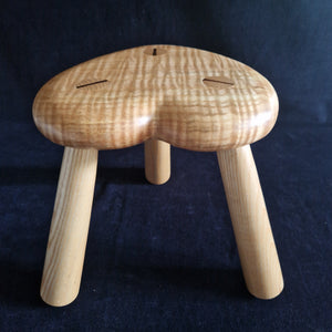 Hand Made Stool - Cornish Ripple Ash # 42