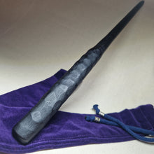 Load image into Gallery viewer, Hand made 4,500 year old Bog Oak Wand # 77
