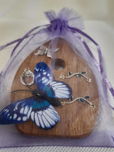 Load image into Gallery viewer, Wooden Fairy Door - Cornish Oak - Silver Butterfly
