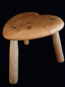 Hand Made Stool - Yew and Oak #20