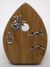Load image into Gallery viewer, Wooden Fairy Door - Cornish Oak - Sitting Fairy
